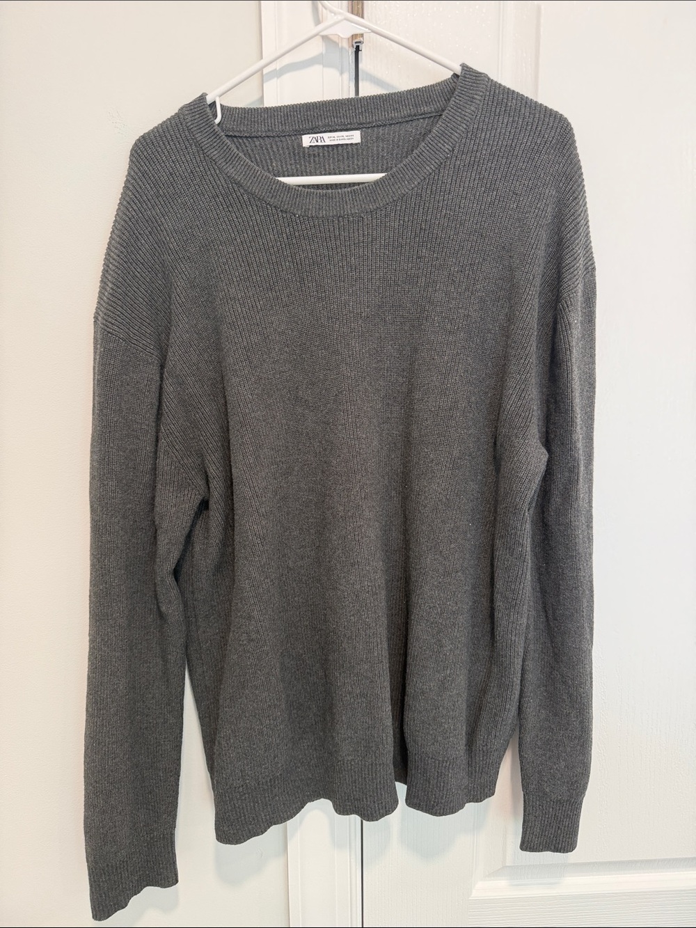 Zara Men's Charcoal Crewneck Sweater